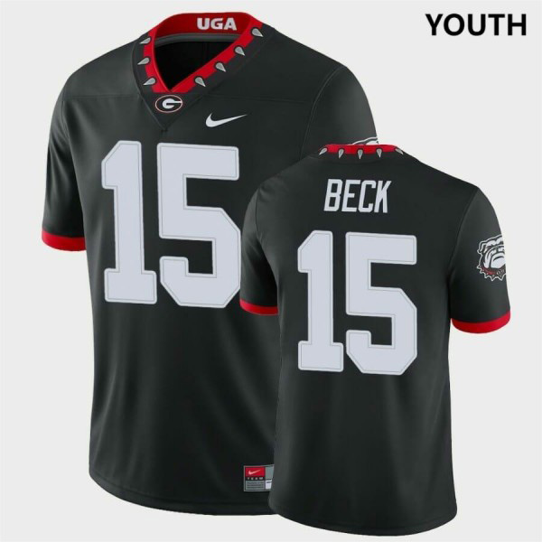 Youth #15 Carson Beck Georgia Bulldogs 100th Anniversary College Football Jersey - Black